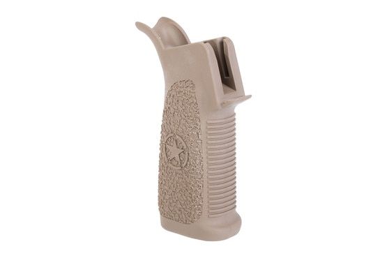 The BCM Mod 4 pistol grip is lightweight and ergonomic with a grip-enhancing texture.